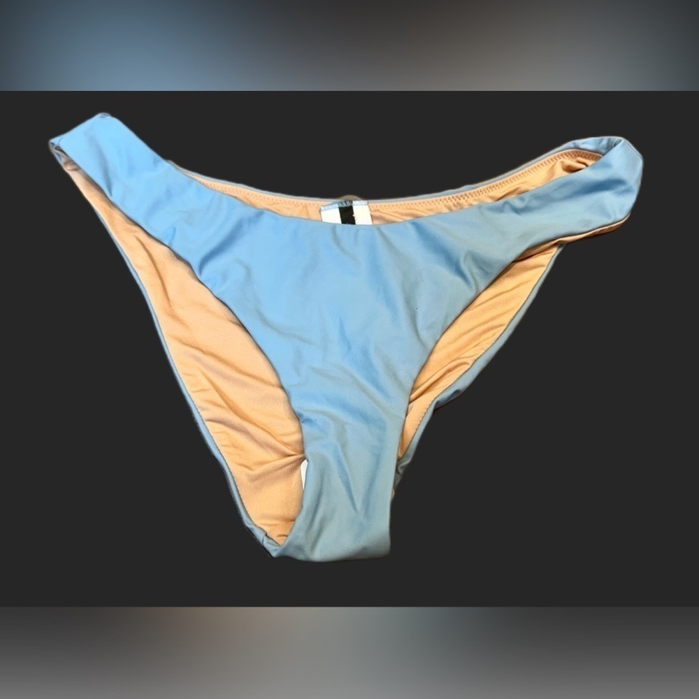 NWT J. Crew Blue Curved Waist Cheeky Bikini Bottom, Mid Rise, Sizes S & M - Picture 3 of 14